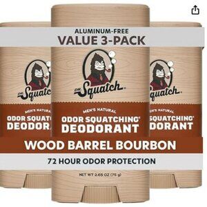 Sasquatch Odor Squatching Deodorant Wood Barrel Boubon 3 pk